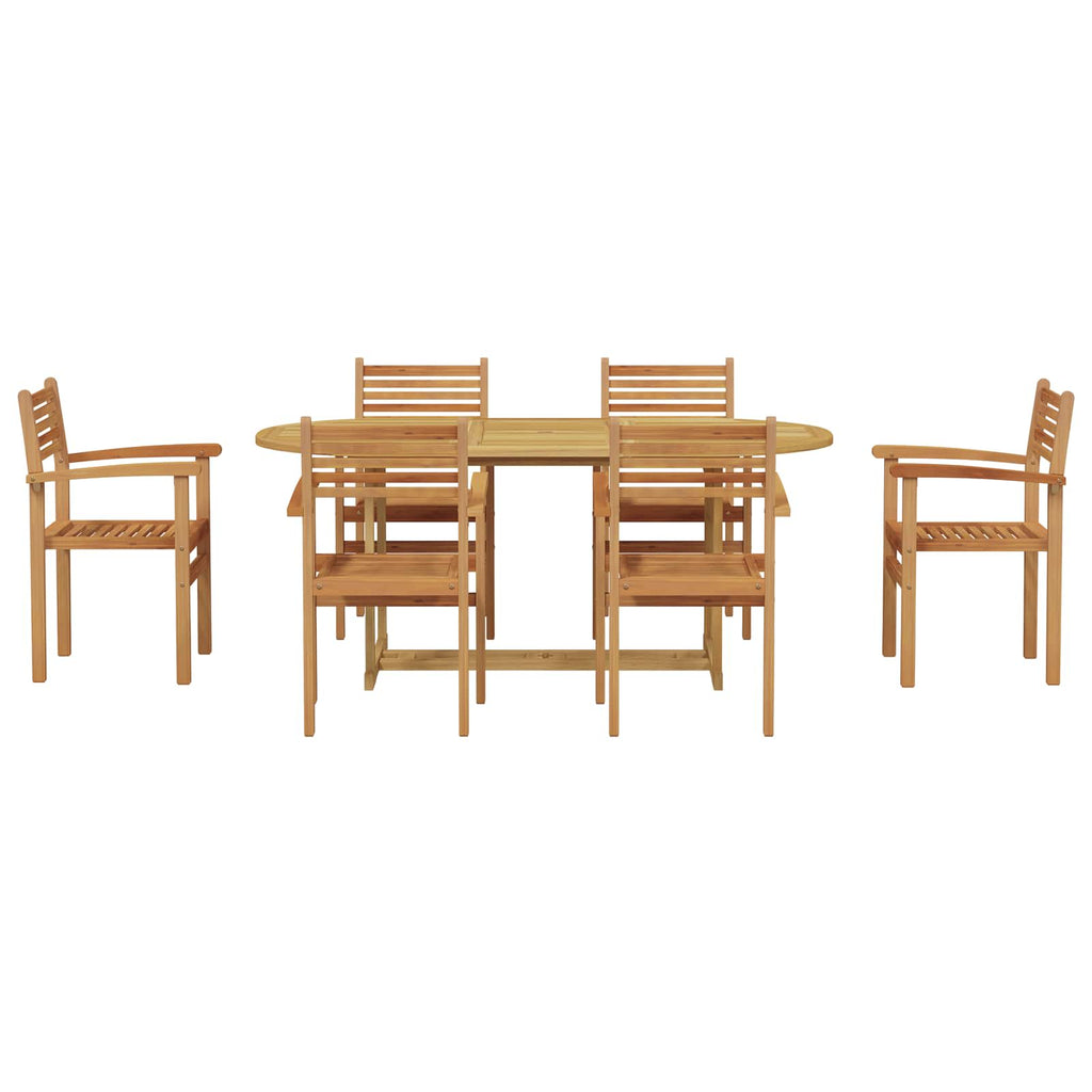 Conjunto de Comedor de Jardín 7 pcs Marrón