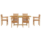 Conjunto de Comedor de Jardín 7 pcs Marrón