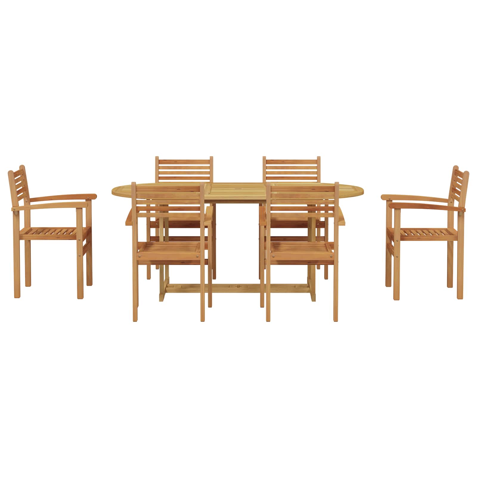 Conjunto de Comedor de Jardín 7 pcs Marrón
