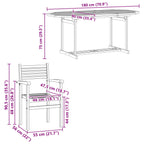 Conjunto de Comedor de Jardín 7 pcs Marrón