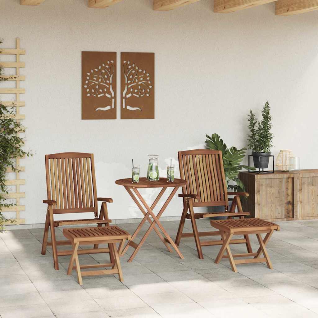 Conjunto de Comedor de Jardín 4 pcs Marrón