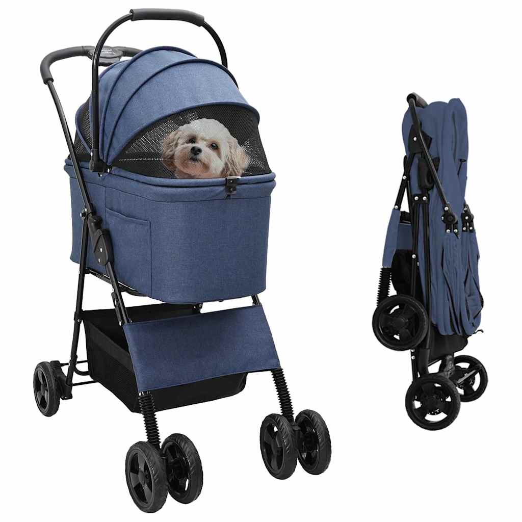 Foldable Pet Stroller Blue 78 x 54 x 101 cm Polyester