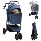 Carrito Plegable para Mascotas Azul 78 x 54 x 101 cm Poliéster