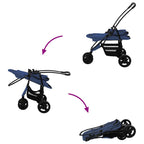 Carrito Plegable para Mascotas Azul 78 x 54 x 101 cm Poliéster