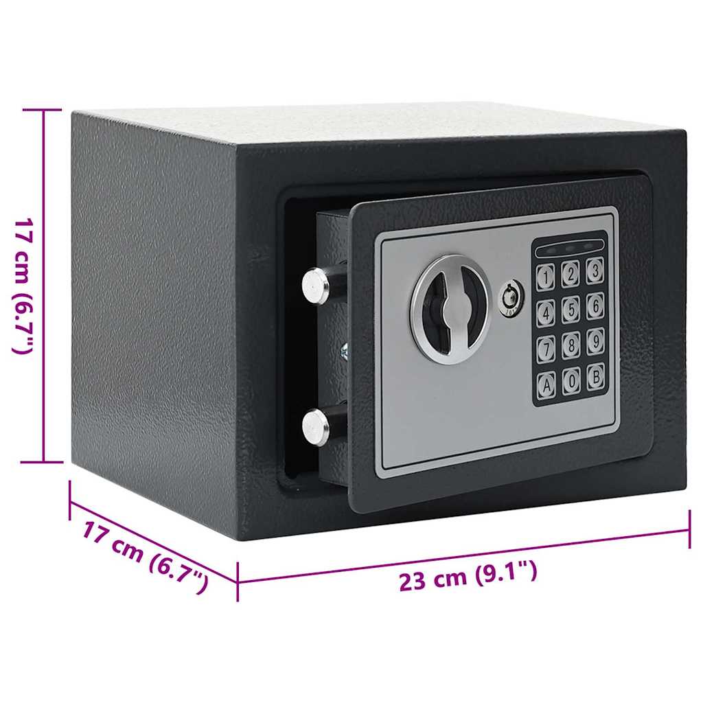 Caja fuerte digital Gris oscuro 23 x 17 x 17 cm Acero
