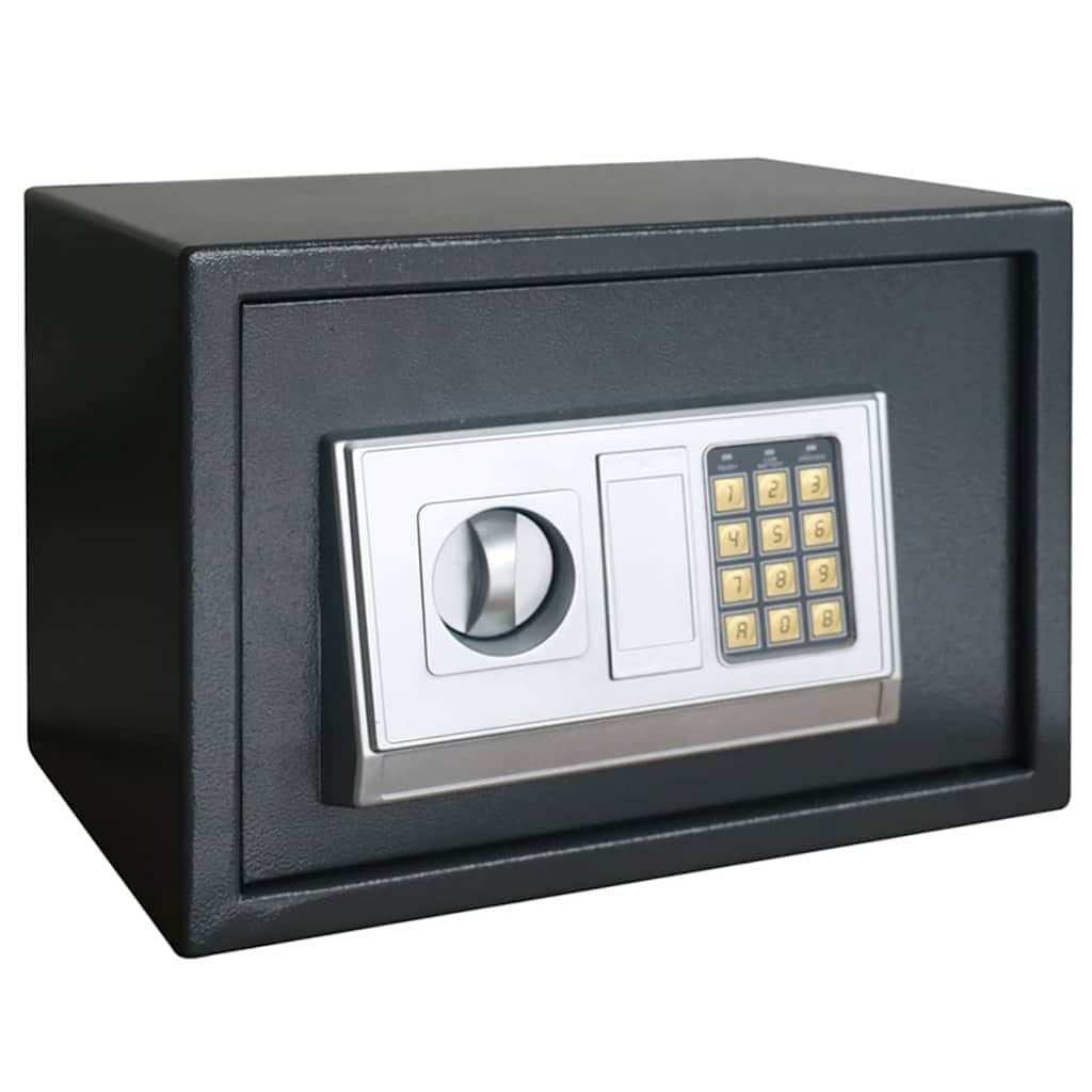 Dark Grey Digital Safe 23 x 17 x 17 cm Steel