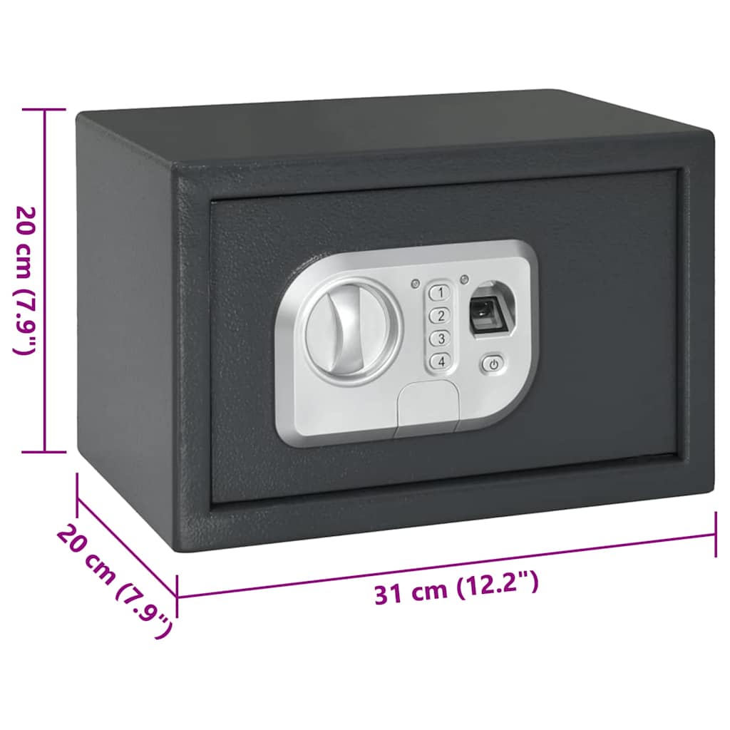 Caja fuerte digital Gris oscuro 31 x 20 x 20 cm Acero