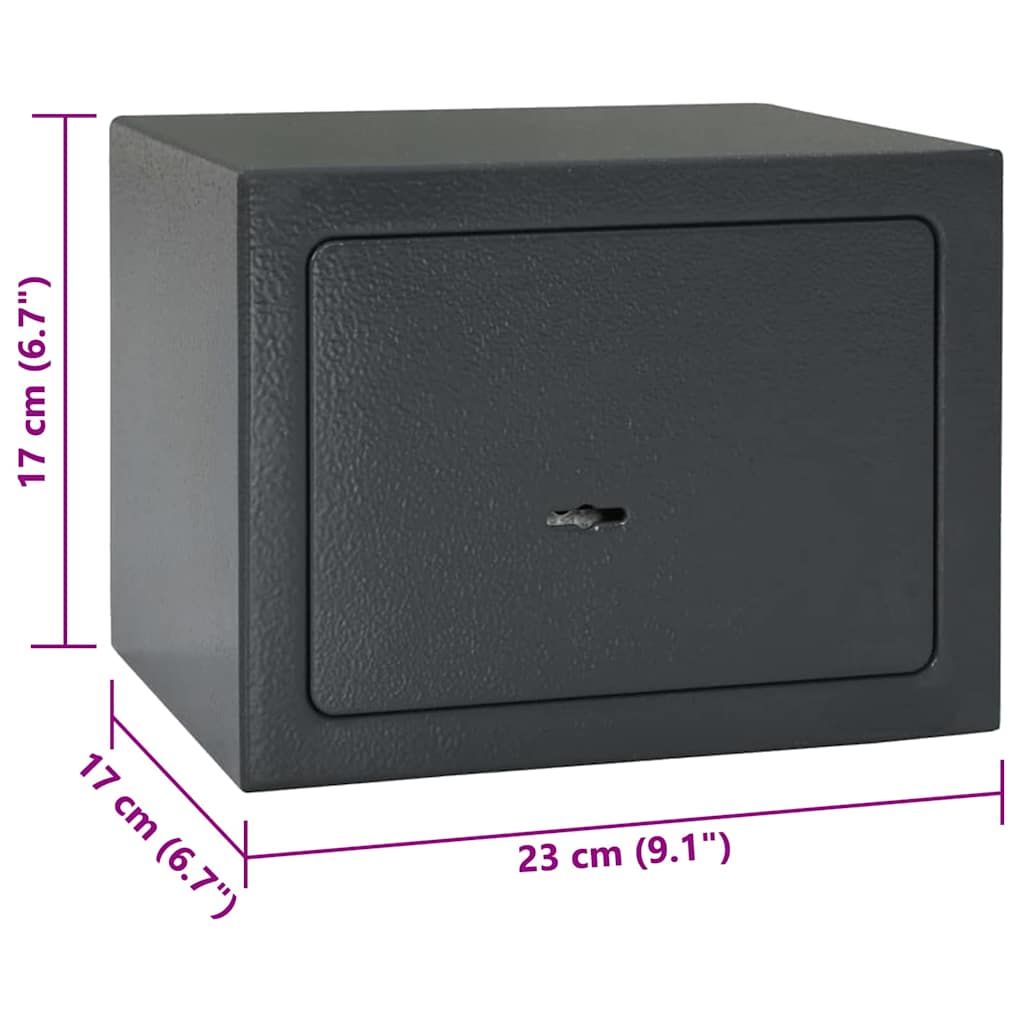 Caja Fuerte con cerradura Gris oscuro 23 x 17 x 17 cm Acero