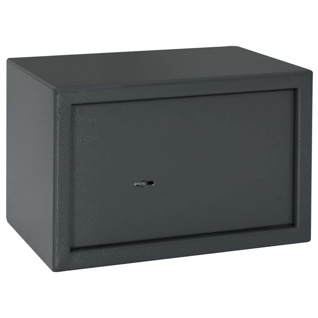 Dark gray lockable safe 23 x 17 x 17 cm Steel
