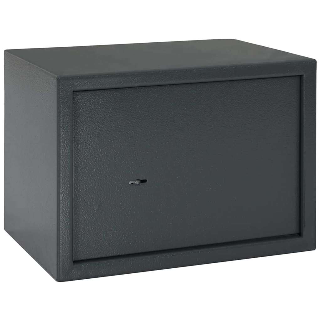 Dark gray lockable safe 23 x 17 x 17 cm Steel