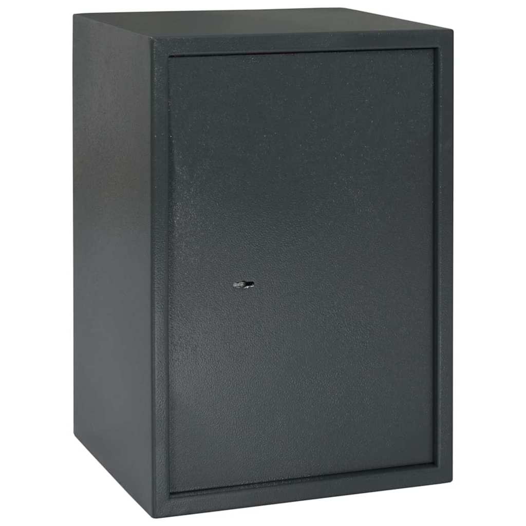 Dark gray lockable safe 23 x 17 x 17 cm Steel