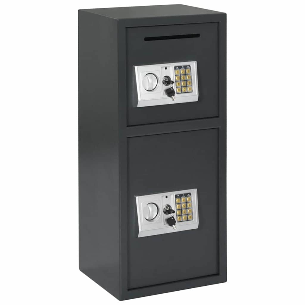 Dark Grey Digital Safe 23 x 17 x 17 cm Steel