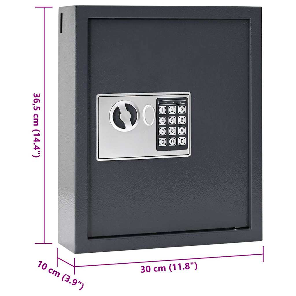 Caja fuerte digital Gris oscuro 30 x 10 x 36,5 cm Acero
