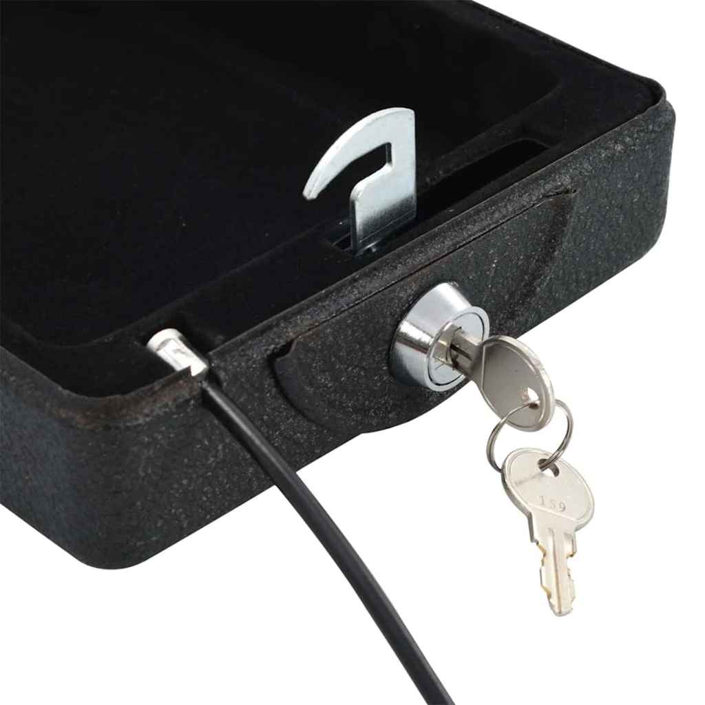 Caja Fuerte para Auto con cerradura Negro 22 x 16 x 7 cm Acero