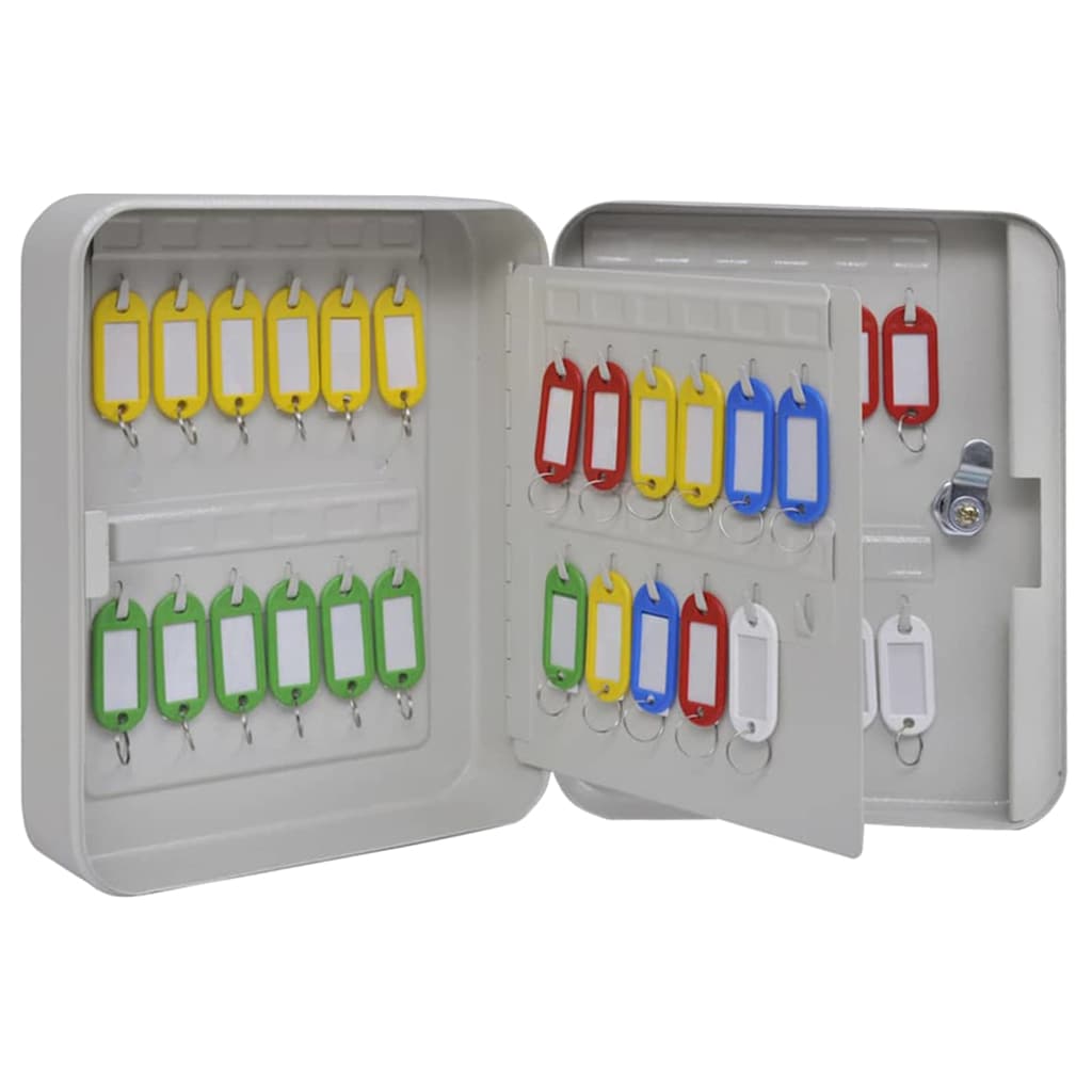 Caja de Llaves con cerradura Marfil 20 x 7,5 x 25 cm Acero