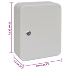 Caja de Llaves con cerradura Marfil 20 x 7,5 x 25 cm Acero