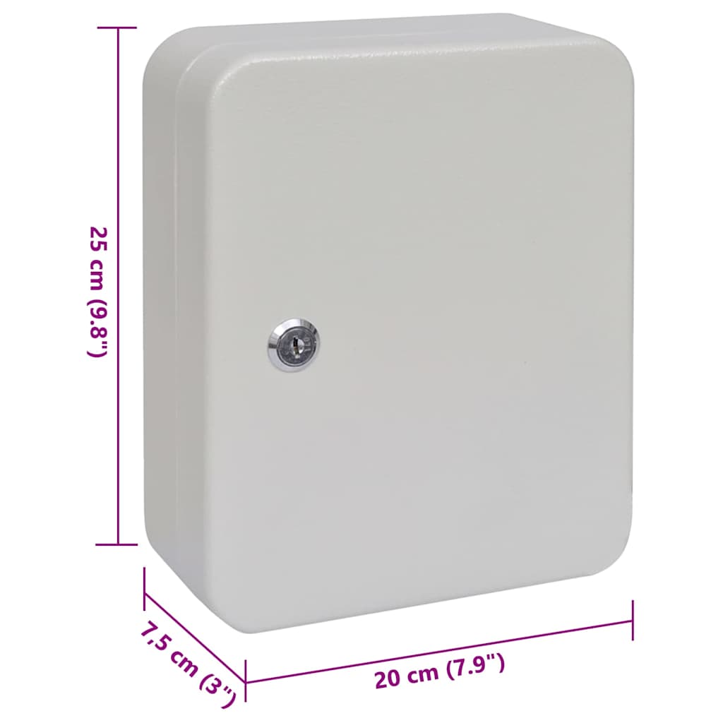 Caja de Llaves con cerradura Marfil 20 x 7,5 x 25 cm Acero