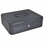 Caixa de Dinheiro com Fechadura Cinzento escuro 30 x 24 x 9 cm Aço