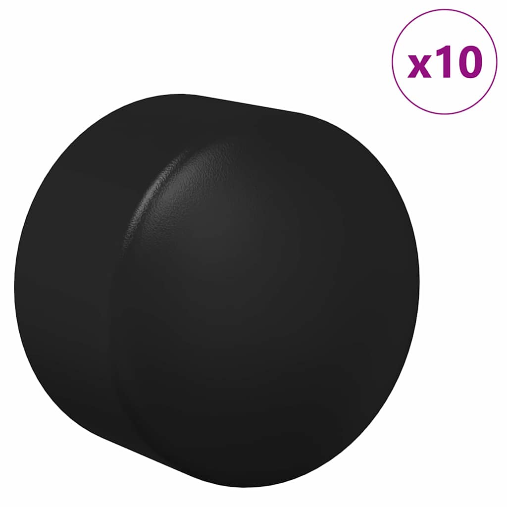Tapas de mesa de futbolín 10 pcs Negro 1,5 x 1,5 x 1 cm PP