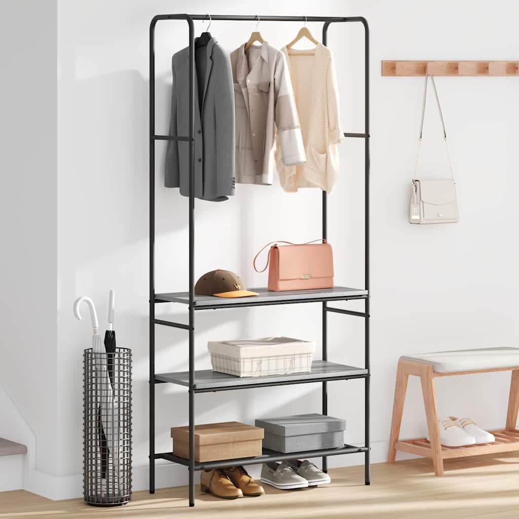 Perchero para ropa con estante Gris sonoma 77 x 30 x 171 cm