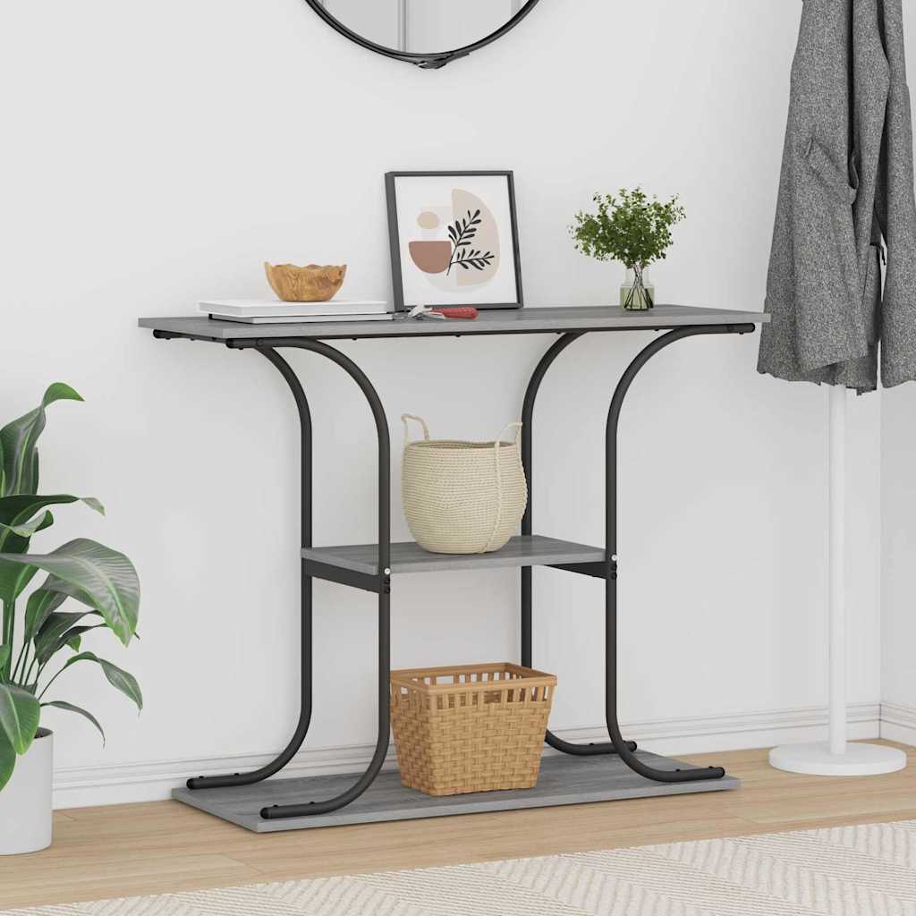 Mesa Consola con estante Gris Sonoma 101 x 35 x 80,5 cm