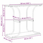 Mesa Consola con estante Gris Sonoma 101 x 35 x 80,5 cm