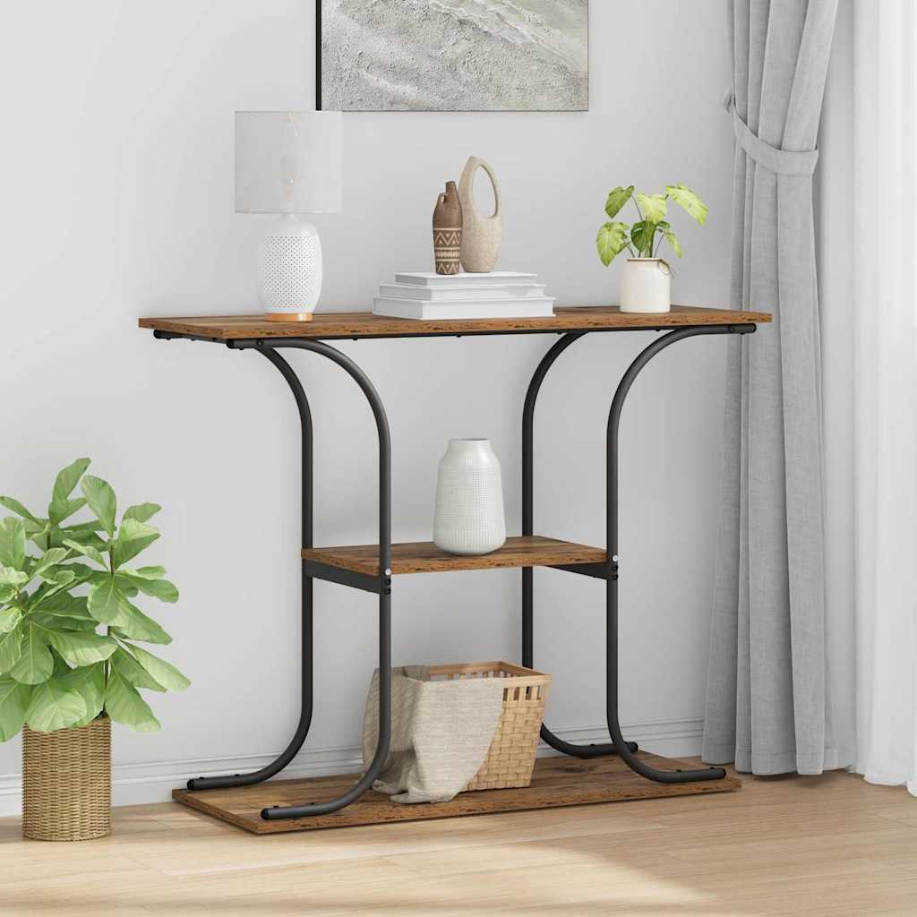 Console Table with Shelf Sonoma Gray 101 x 35 x 80.5 cm
