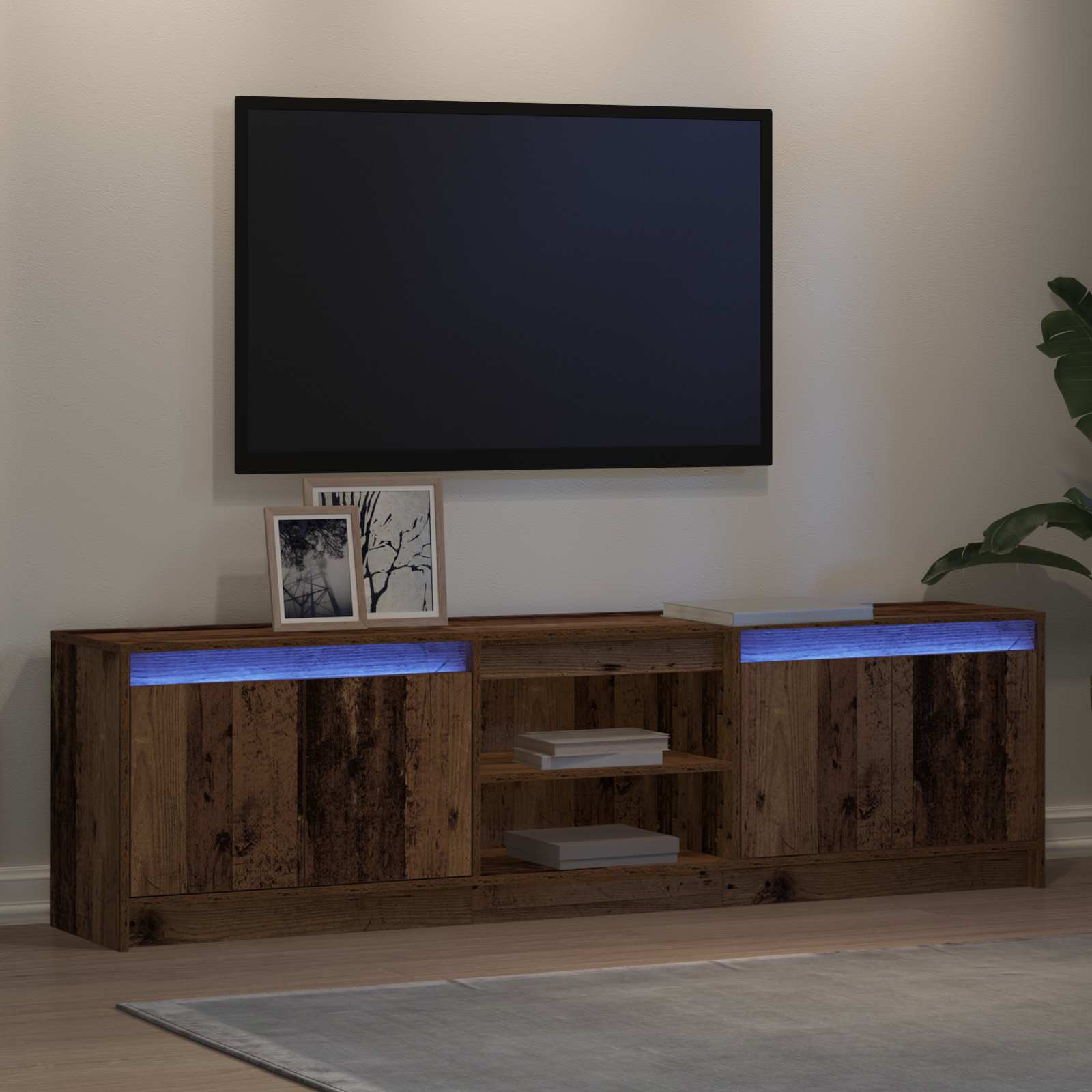 Unidades de TV 2 pcs Marrón 180 x 34 x 50 cm