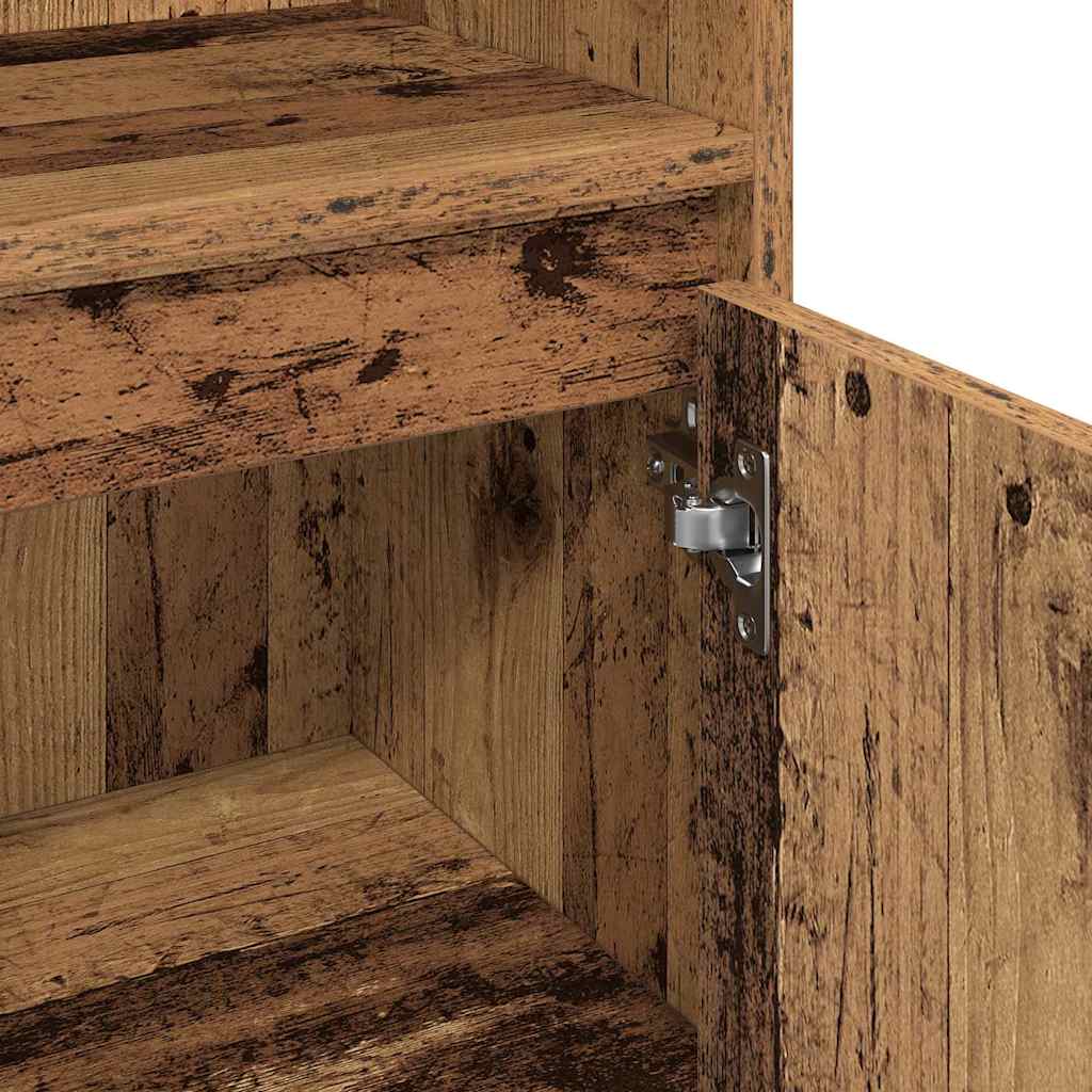 Juego de muebles de baño con estante 3 pcs Madera Vieja