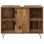 Juego de muebles de baño con estante 3 pcs Madera Vieja