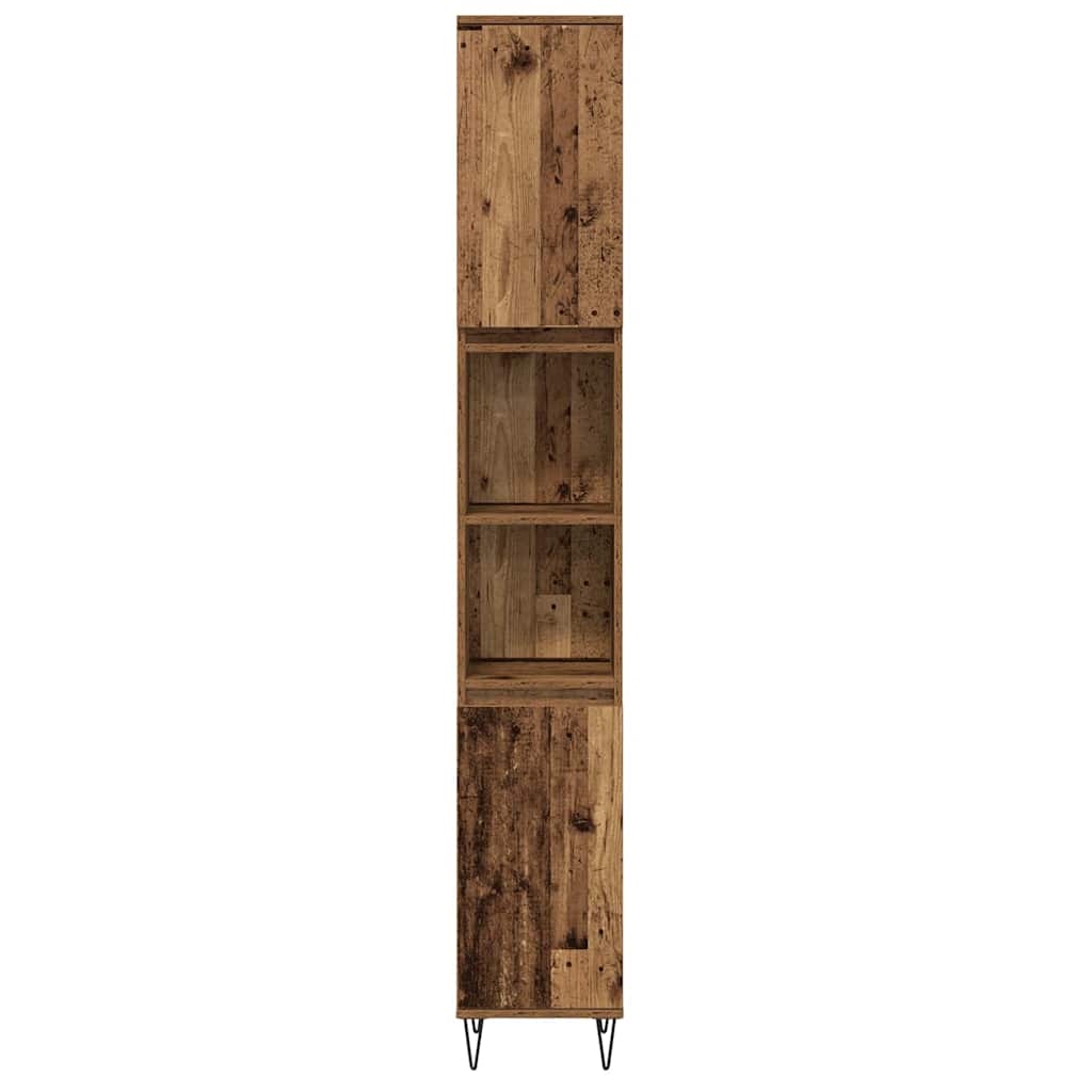 Juego de muebles de baño con estante 3 pcs Madera Vieja
