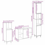 Juego de muebles de baño con estante 3 pcs Madera Vieja