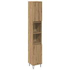 Juego de muebles de baño con estante 3 pcs Roble artesanal