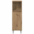Juego de muebles de baño con estante 3 pcs Roble artesanal