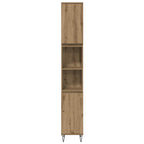 Juego de muebles de baño con estante 3 pcs Roble artesanal