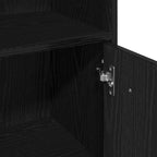 Juego de muebles de baño 3 pcs Roble Negro Madera contrachapada
