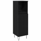 Juego de muebles de baño 3 pcs Roble Negro Madera contrachapada