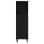 Juego de muebles de baño 3 pcs Roble Negro Madera contrachapada