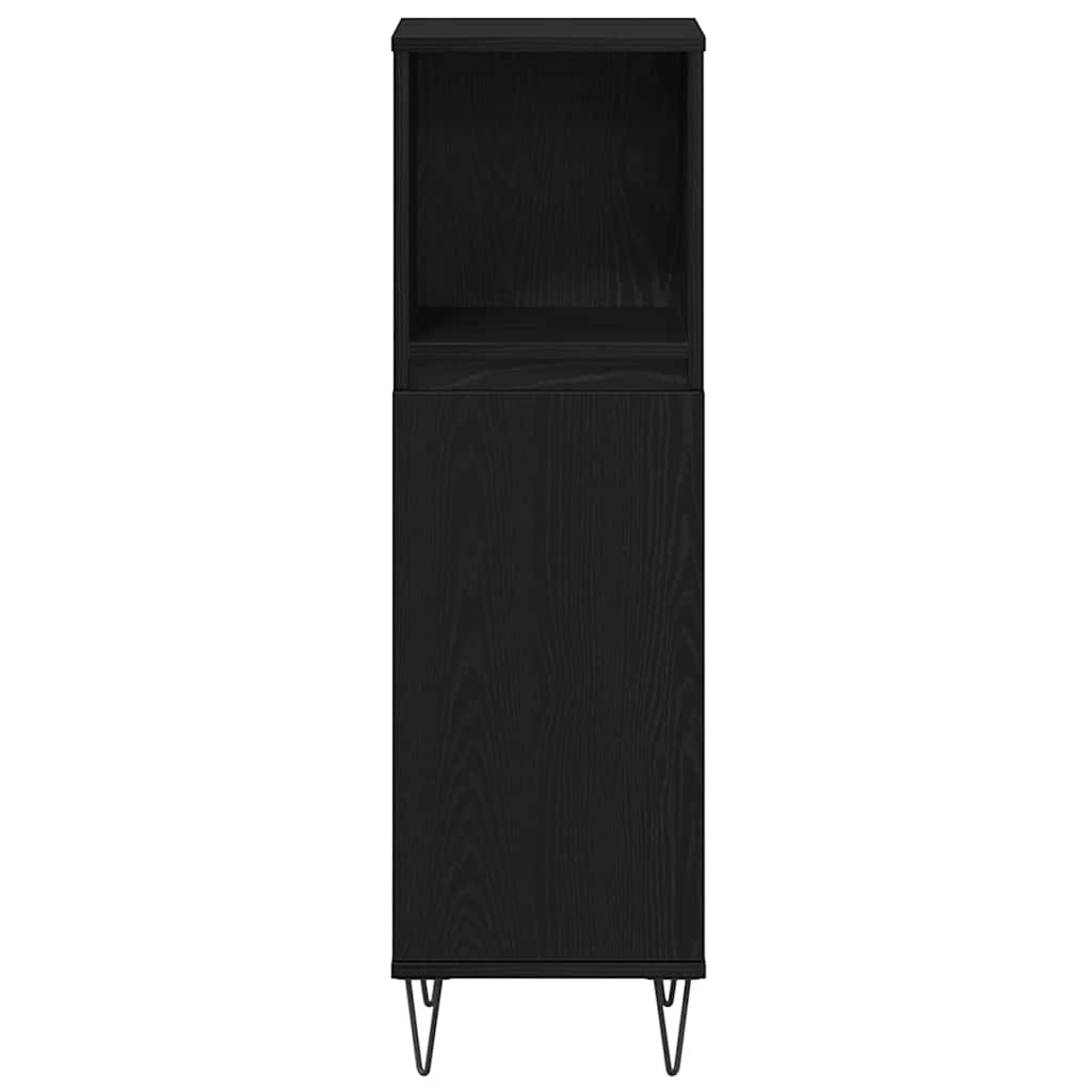 Juego de muebles de baño 3 pcs Roble Negro Madera contrachapada