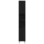 Juego de muebles de baño 3 pcs Roble Negro Madera contrachapada