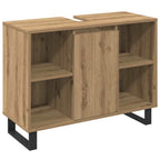 Juego de muebles de baño 3 pcs Marrón Madera contrachapada