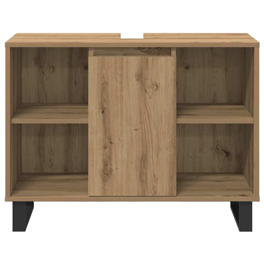 Juego de muebles de baño 3 pcs Marrón Madera contrachapada