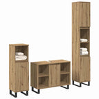 Juego de muebles de baño 3 pcs Marrón Madera contrachapada