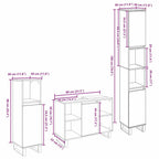 Juego de muebles de baño 3 pcs Marrón Madera contrachapada