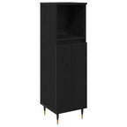 Juego de muebles de baño 3 pcs Roble Negro Madera contrachapada