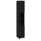 Juego de muebles de baño 3 pcs Roble Negro Madera contrachapada