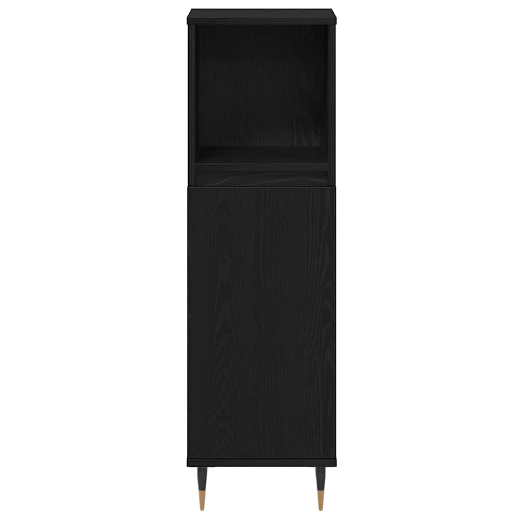 Juego de muebles de baño 3 pcs Roble Negro Madera contrachapada