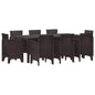 Conjunto de Comedor de Jardín 9 pcs Marrón Polipropileno
