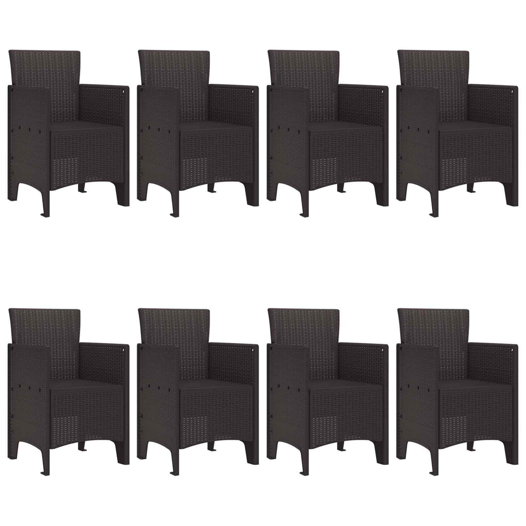 Conjunto de Comedor de Jardín 9 pcs Marrón Polipropileno