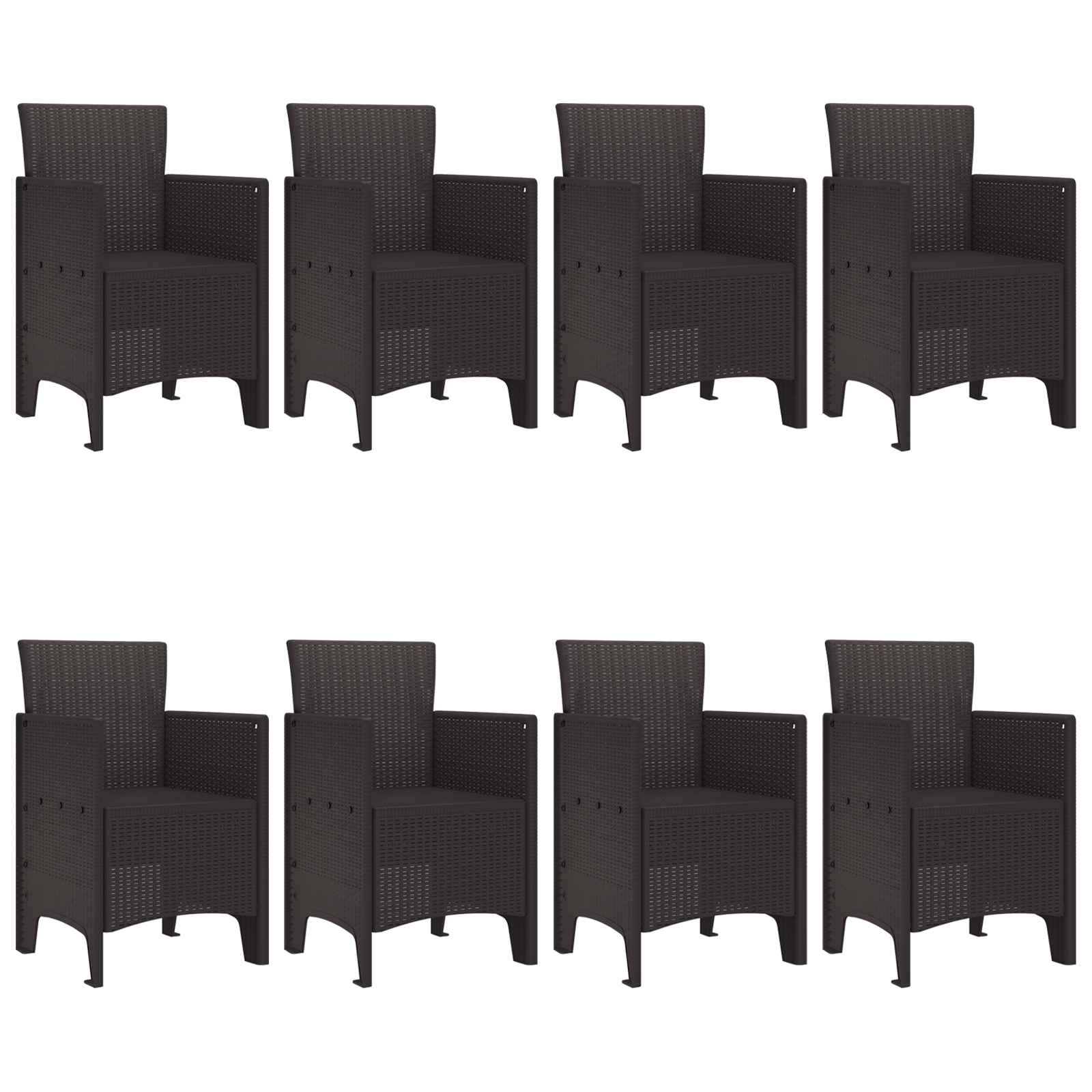 Conjunto de Comedor de Jardín 9 pcs Marrón Polipropileno